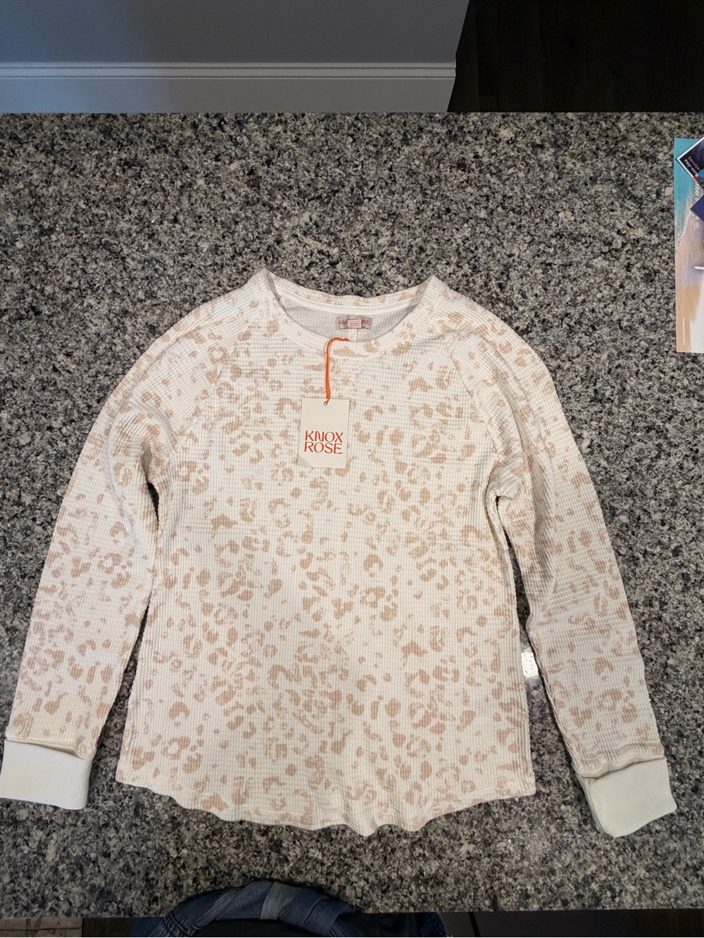 Women’s Knox Rose Large Thermal Top Cotton Pullover Long Sleeve Shirt.